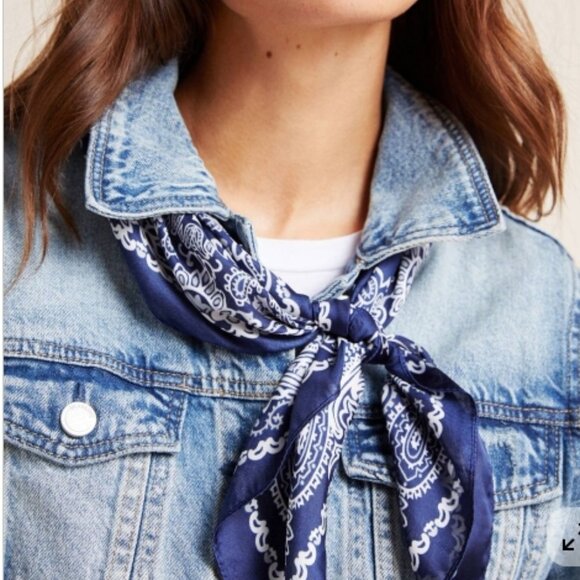 NWT PacSun Blue Paisley Bandana Headband Y2K Western Core Coquette Hair Scarf - Picture 3 of 10